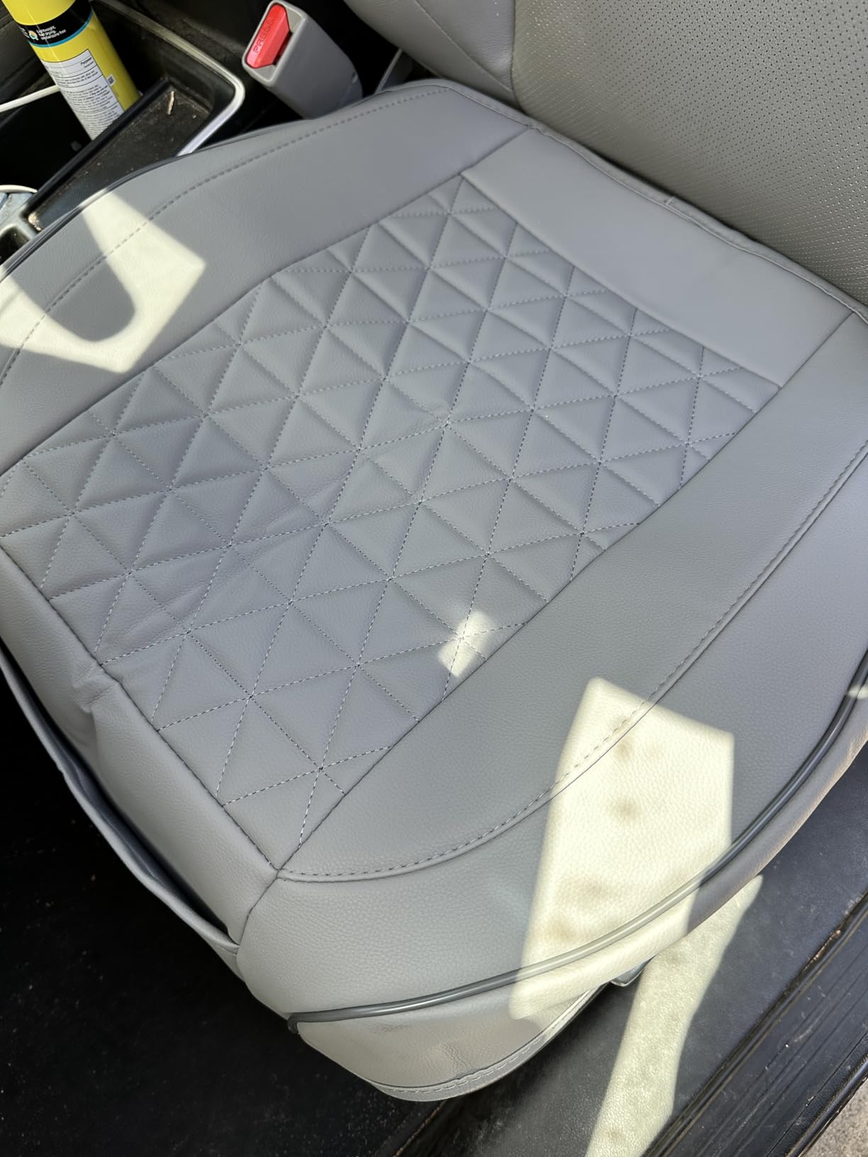 Black Panther Luxury Polyvinyl Car Seat Cover Front Bottom Seat Cushion Cover, Anti-Slip and Wrap Around The Bottom, Fits 95% of Vehicles - 1 Piece,Beige customer photo 1