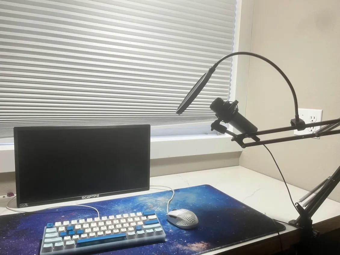 InnoGear Microphone Stand Mic Boom Arm for Blue Yeti HyperX QuadCast S SoloCast Snowball Fifine K669B and other Mic, with Shock Mount Windscreen Pop Filter Mic Clip Holder Cable Ties, Medium customer photo 1