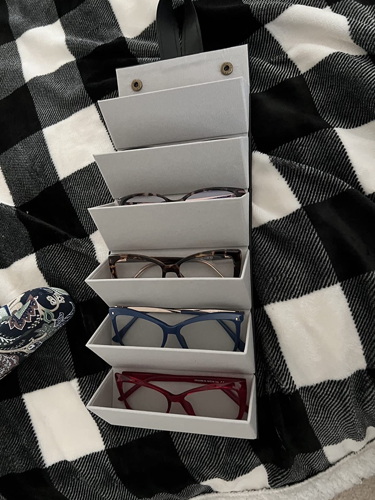 Travel Sunglasses Organizer - 4 or 6 Slot Case for Multiple Pairs customer photo 1