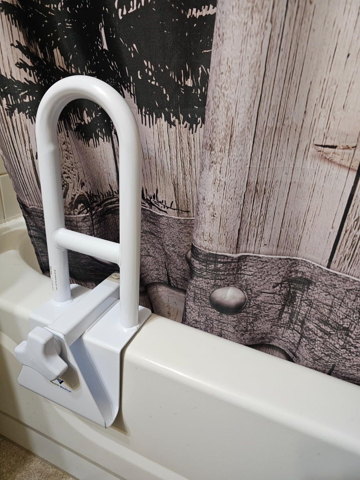 Vaunn Medical Secure Bathtub Safety Rail, Shower Grab Bar Handle for Elderly and Disabled, Secure Locking Tub Clamp, 300 lbs customer photo 2