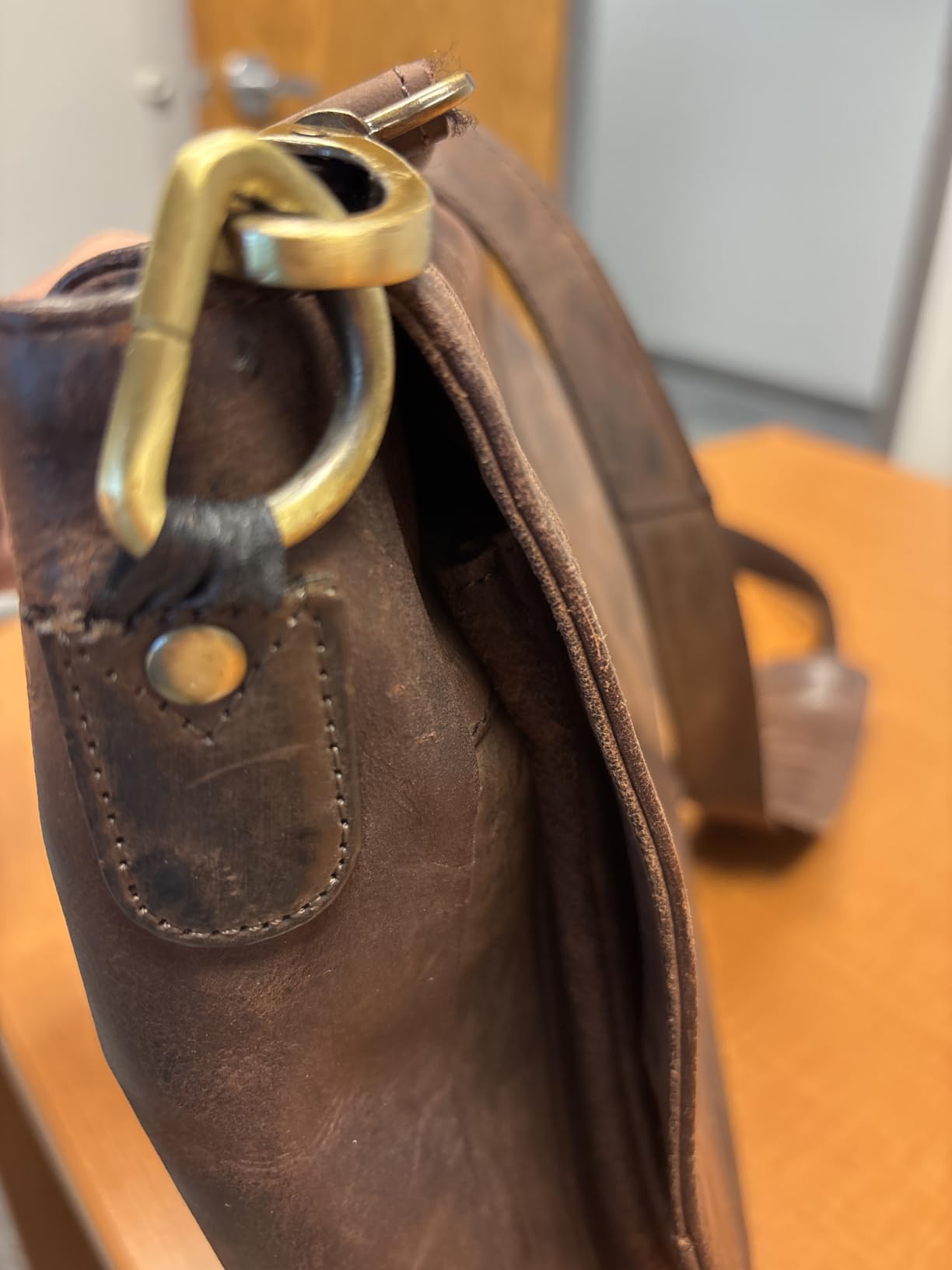 Leather Laptop Messenger Bag for Men and Women - Briefcase Crossbody Office customer photo 2