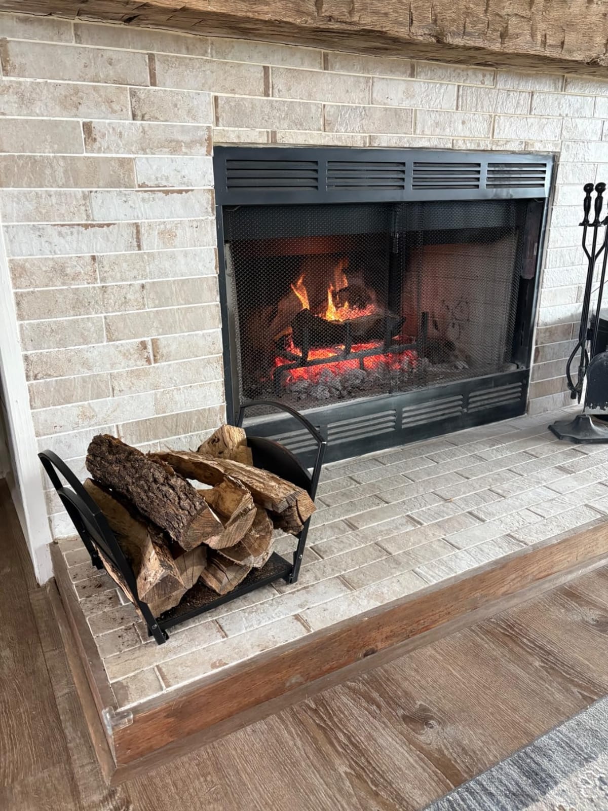 Fire Beauty Fireplace Log Holder Folding Firewood Rack,Stacking Rack,Storage Rack for Firewood, Indoor, Outdoor,Heavy Duty Steel customer photo 1