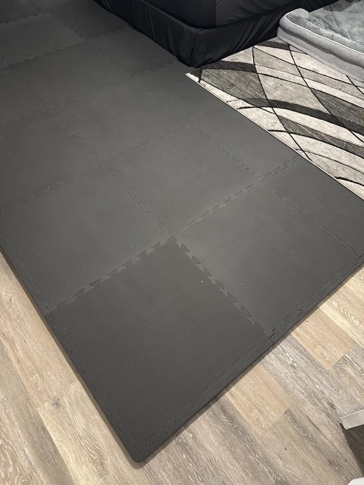 ProsourceFit Weaved Pattern Extra Thick Exercise Puzzle Mat 1-inch, EVA Foam Interlocking Tiles for Protective, Cushioned Flooring for Home and Gym Equipment; Black, 72 SQ FT, 18 Tiles customer photo 1