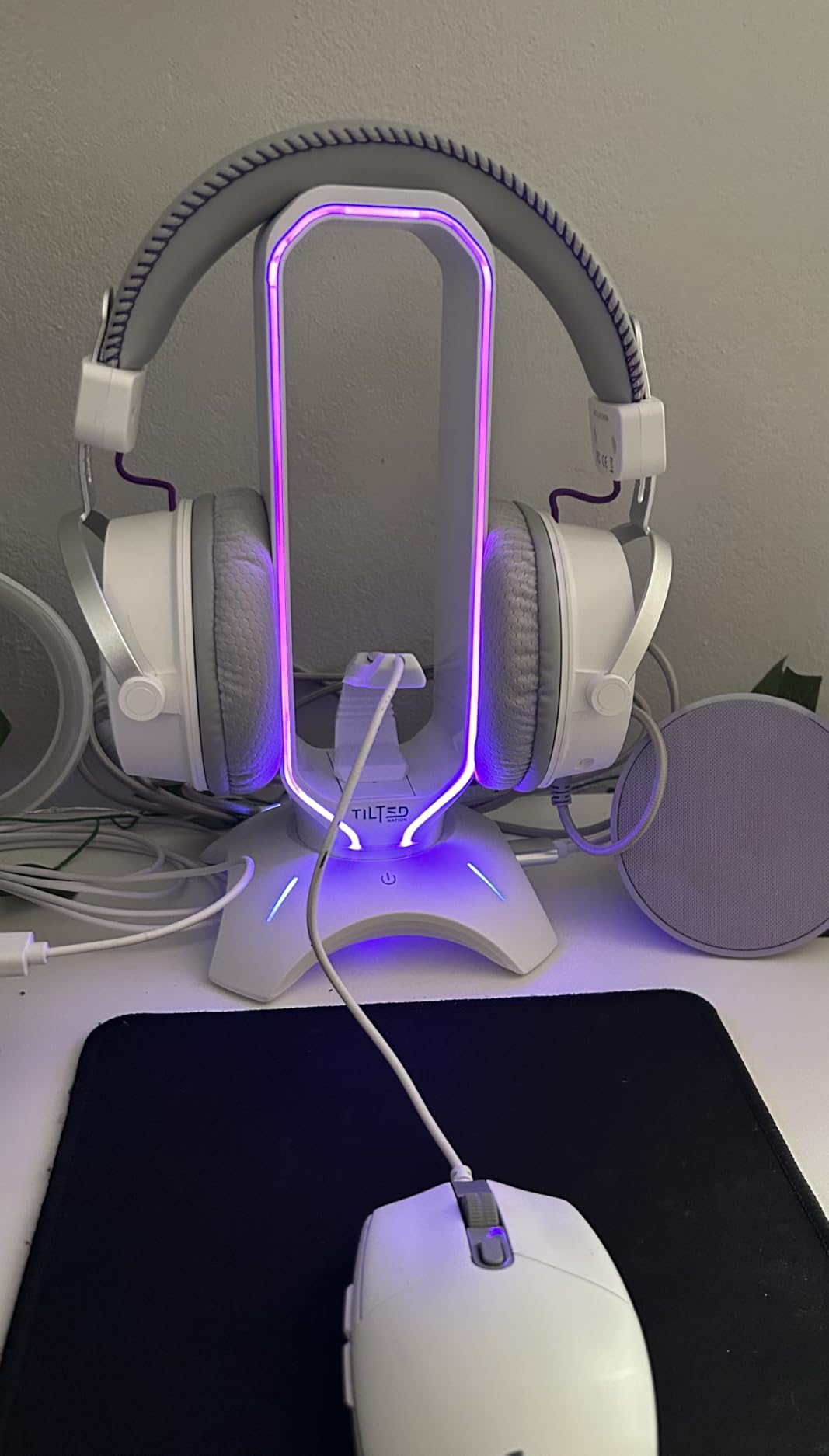 Tilted Nation Gaming Headset Stand | RGB Headphone Stand for Desk with Mouse Bungee and USB Hub (Cool and Clean Setup) Gaming Headset Holder - Perfect Gamer Gift Accessory customer photo 1