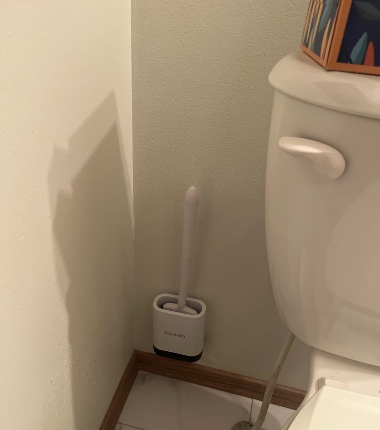 Sellemer Silicone Toilet Brush, Ventilation Slots Base Holder 1 Pack Silver customer photo 2