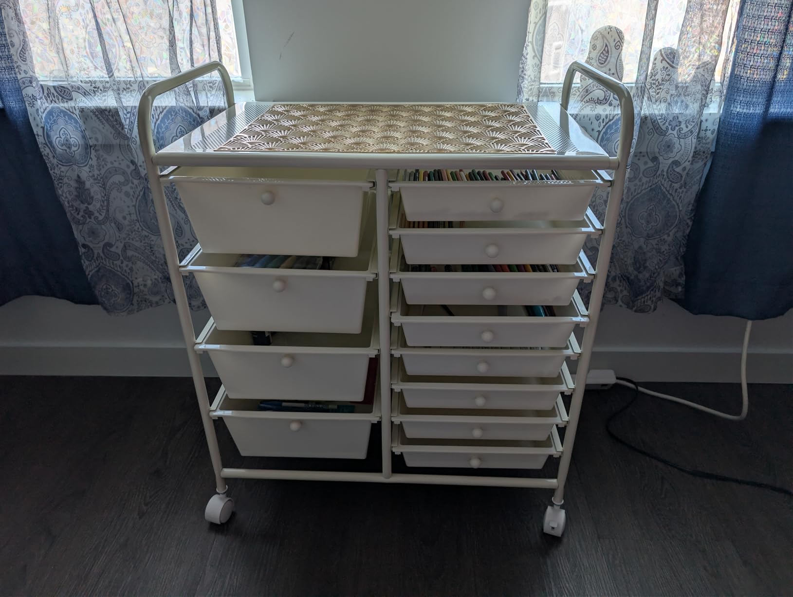 Giantex 15-Drawer Organizer Cart Office School Storage Cart Rolling Drawer Cart for Tools, Scrapbook, Paper (Multicolor) customer photo 2