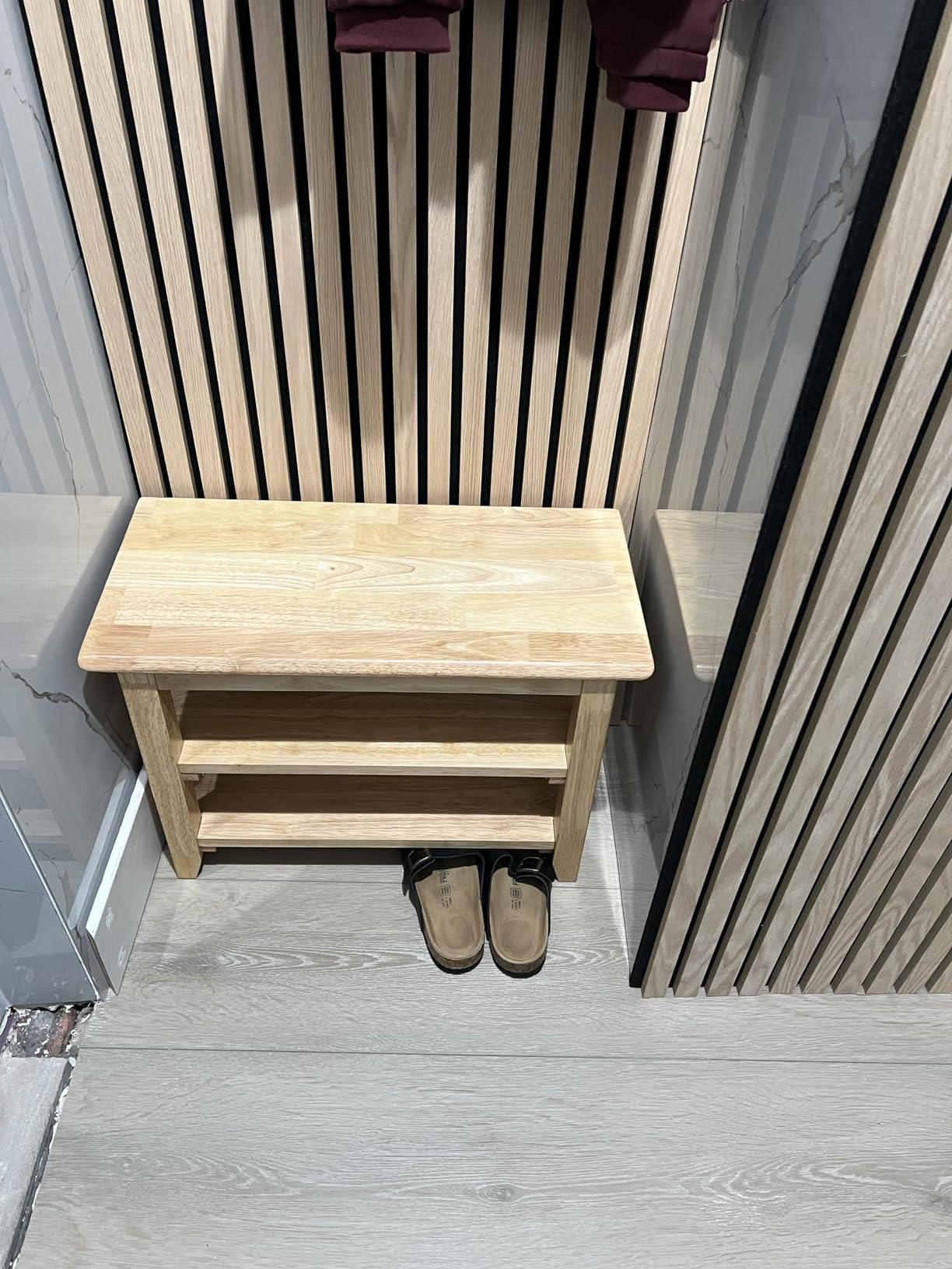 XKZG Shoe Rack Bench Wooden Shoe Storage Bench Entryway Bench, Brown, 23.6