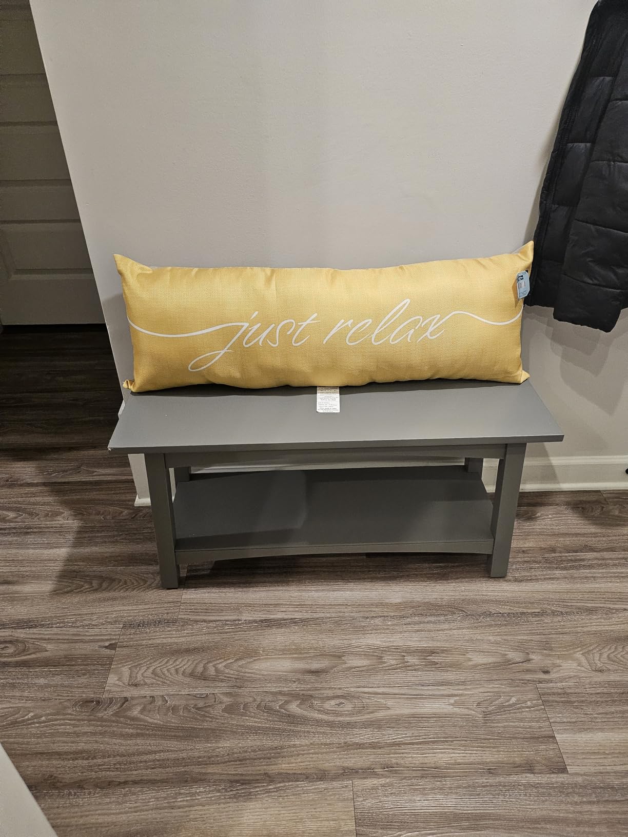 Alaterre Furniture Craftsbury Entryway Bench with Storage Shelf, White, 36” customer photo 1