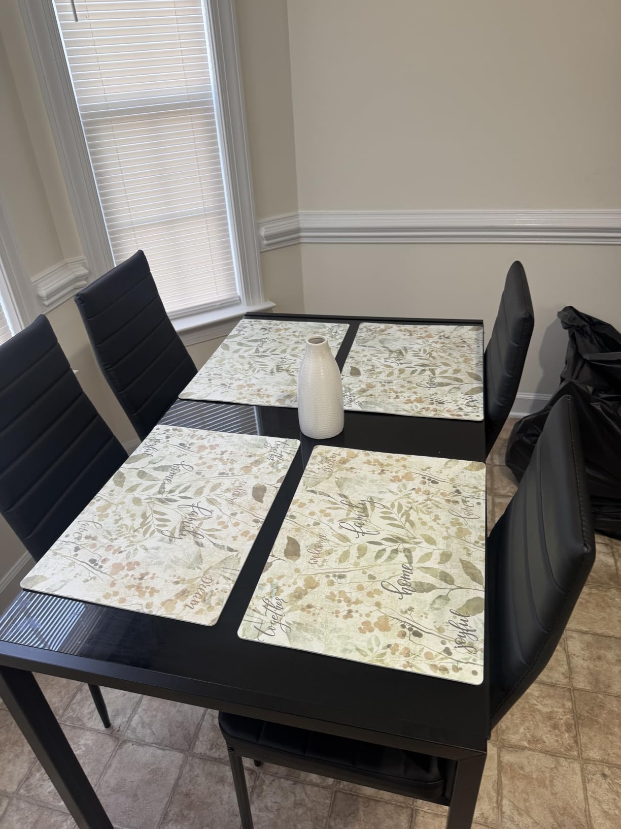 FDW | 5-Piece Dining Table Set | Black | Glass Kitchen Table customer photo 1