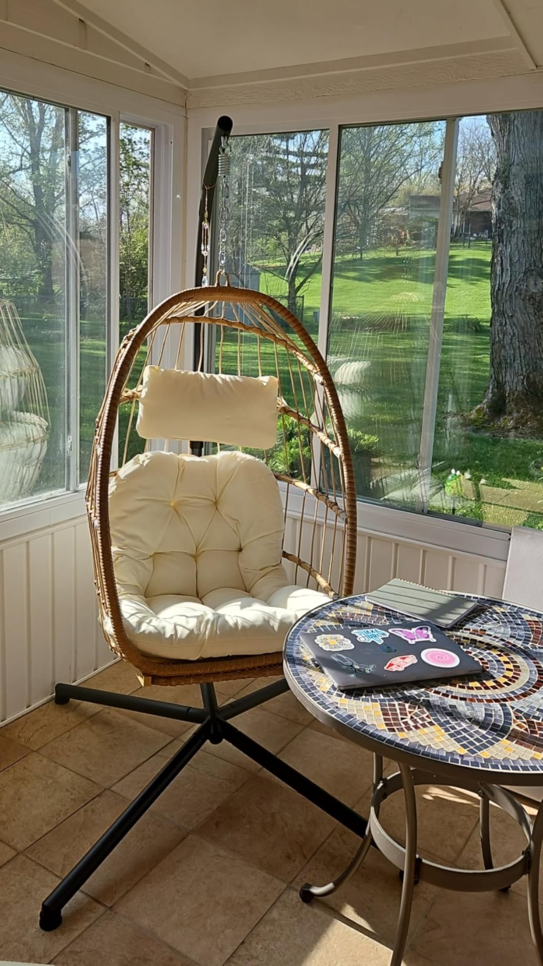 Brafab Swing Egg Chair with Steel Stand for Indoor Outdoor Patio Porch customer photo 2