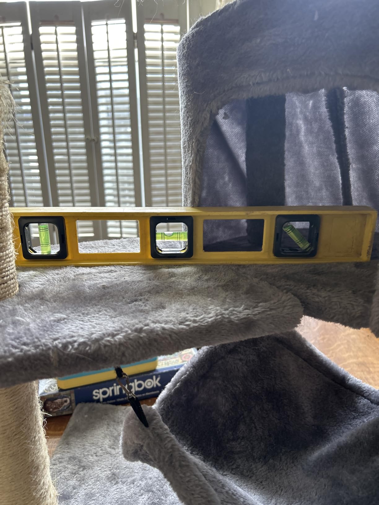 YUNIQUE Cat Tree with Cat Condo and Big Hammock, Grey customer photo 2