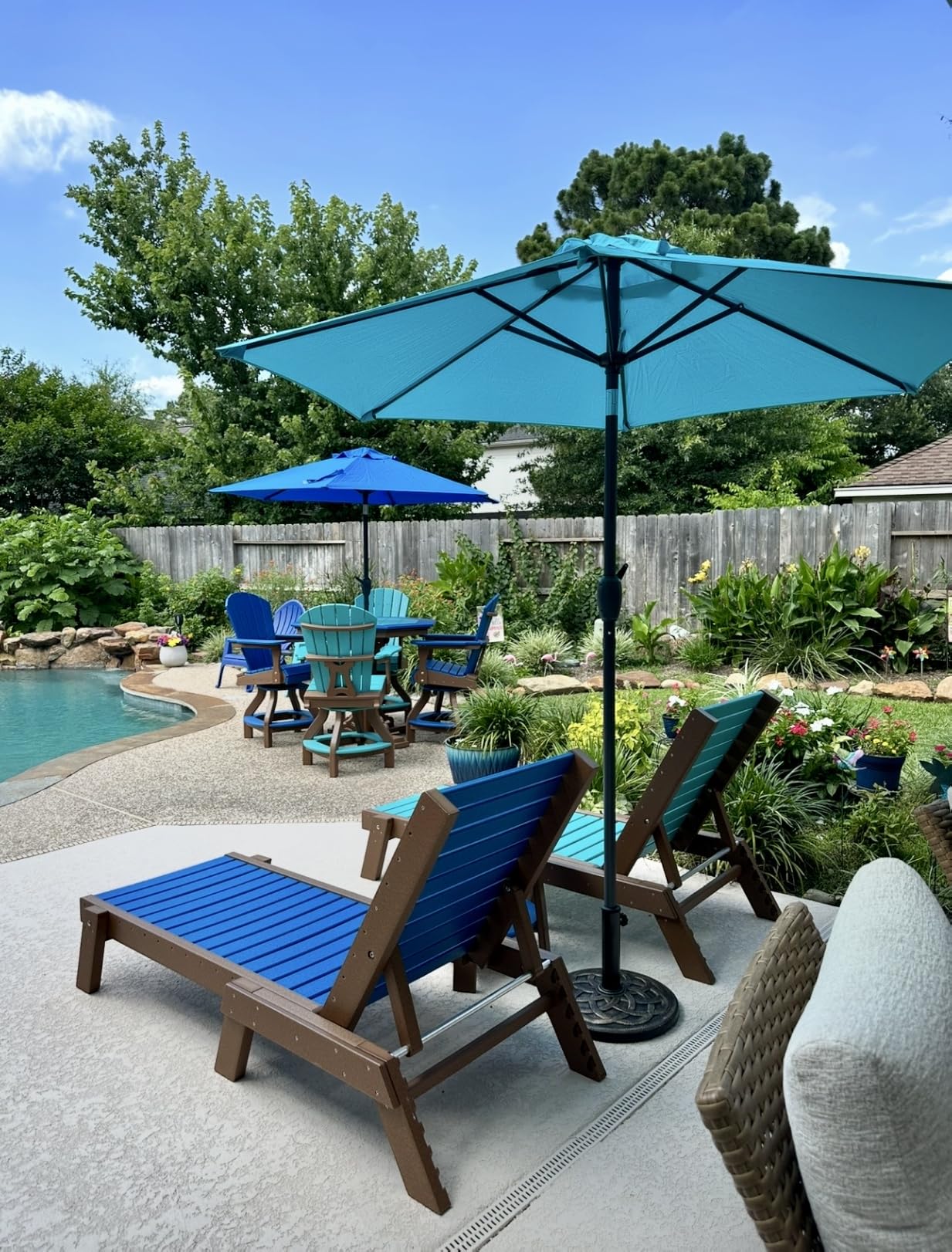 Best Choice Products 7.5ft Heavy-Duty Round Outdoor Market Table Patio Umbrella w/Steel Pole, Push Button Tilt, Easy Crank Lift - Navy Blue customer photo 1
