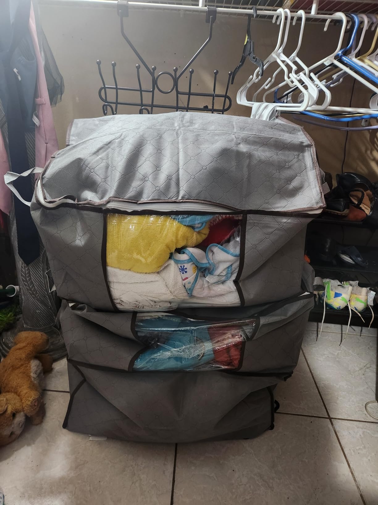 90L Large Storage Bags, 6 Pack Clothes Storage Bins Closet Organizers customer photo 1