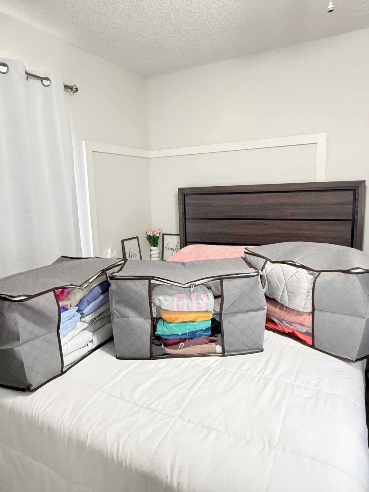 90L Large Storage Bags, 6 Pack Clothes Storage Bins Closet Organizers customer photo 2