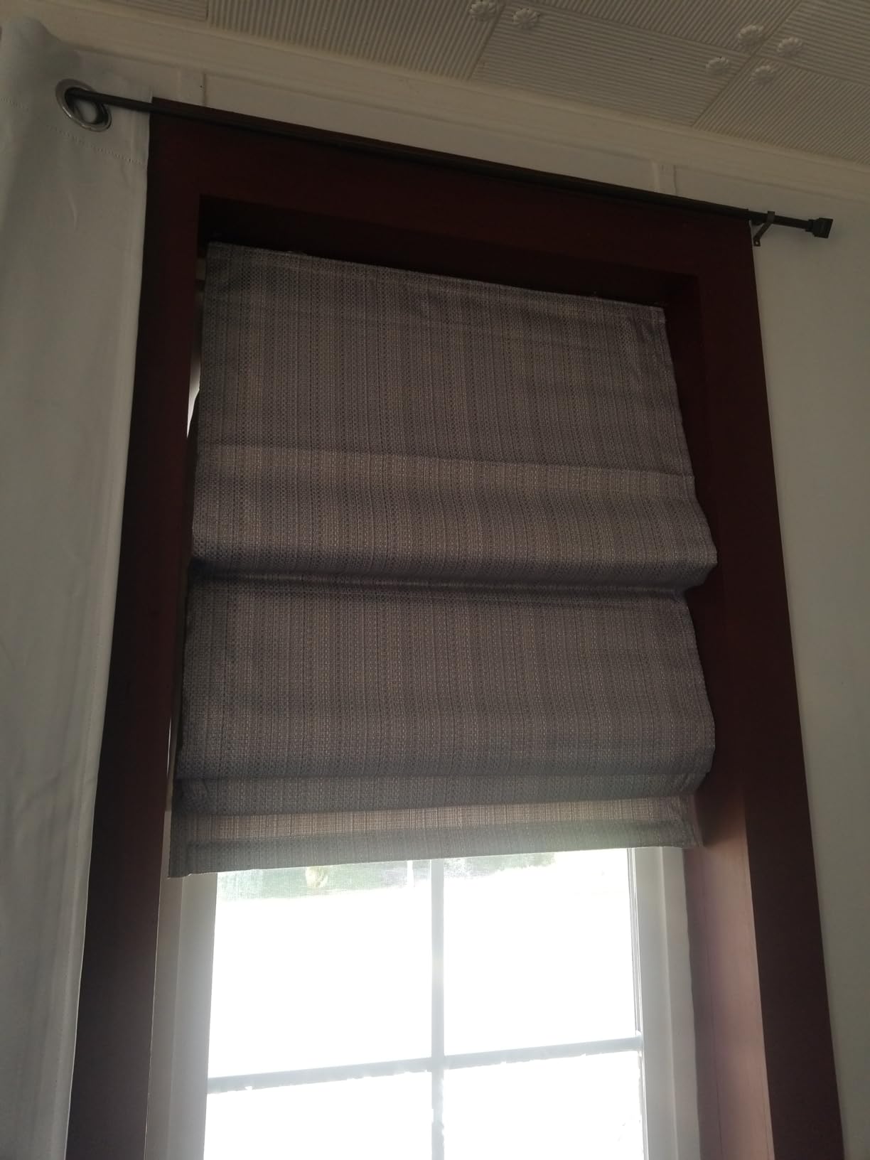 Madison Park Roman Shade, Room Darkening Blind Cordless, 31x64 Sheen Ivory customer photo 1