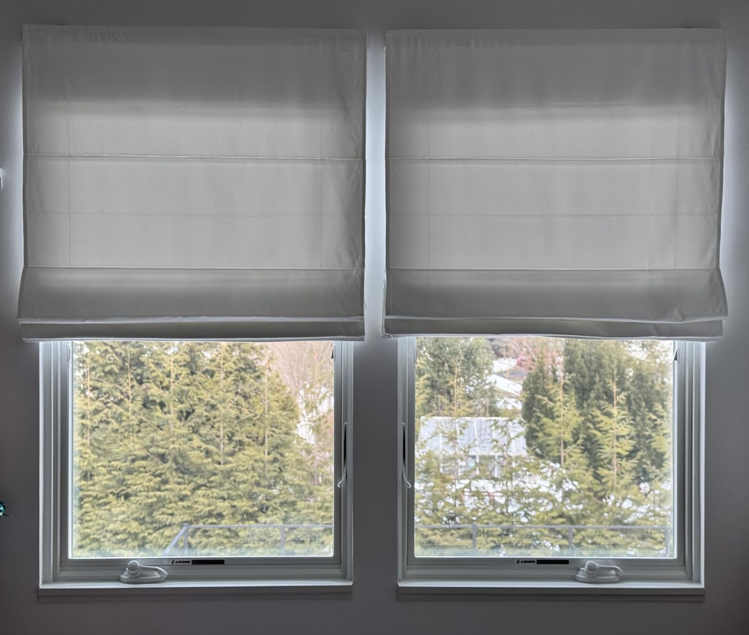 Madison Park Roman Shade, Room Darkening Blind Cordless, 31x64 Sheen Ivory customer photo 2