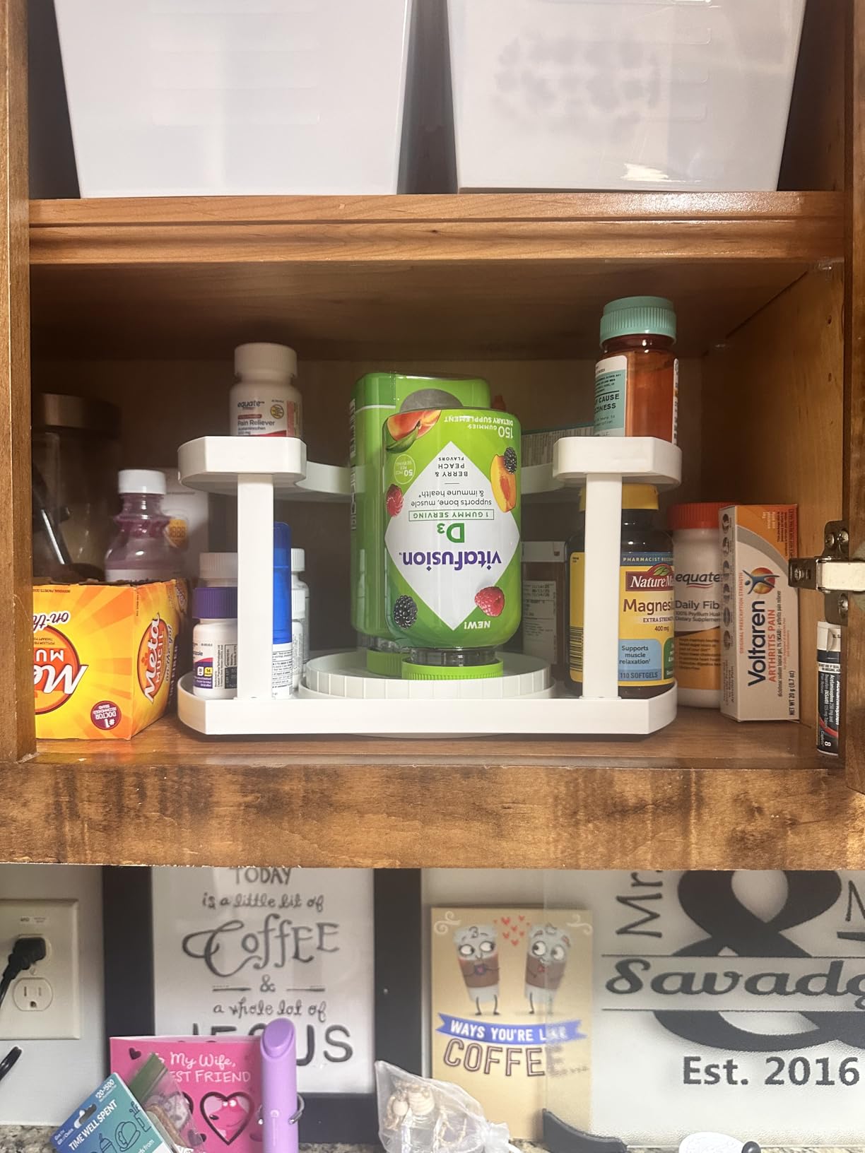 Allstar Innovations Spice Spinner Two-Tiered Spice Organizer & Holder That Saves Space, Keeps Everything Neat, Organized & Within Reach With Dual Spin Turntables customer photo 1