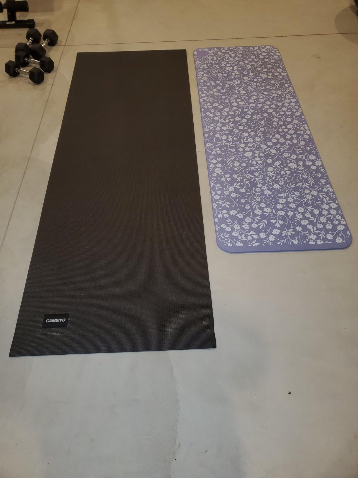 CAMBIVO Extra Long Wide Yoga Mat, Thick PVC Workout Mat customer photo 1