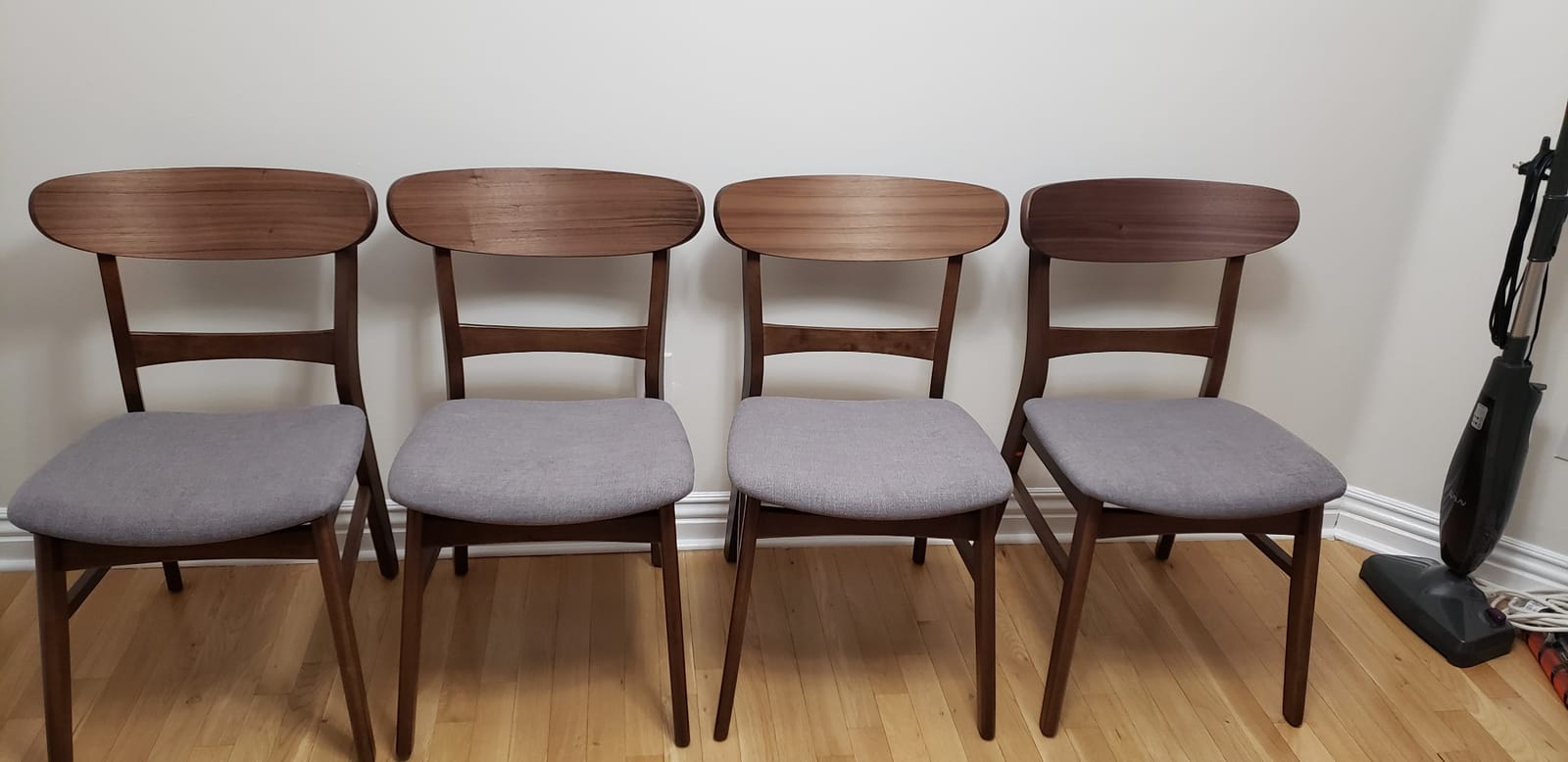 Christopher Knight Home Griselda Mid-Century Modern Dining Chairs (Set of 4),Polyester and Birch Wood, Mint, Walnut customer photo 1