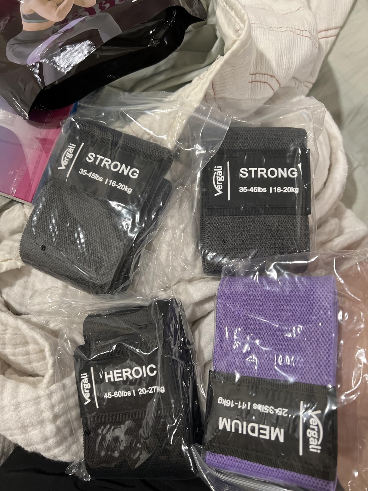 Resistance Bands for Working Out with Workout Bands Guide. 4 Booty Bands for Women Men Fabric Elastic Bands for Exercise Bands Resistance Bands for Legs Bands for Working Out Hip Thigh Glute Bands Set customer photo 2