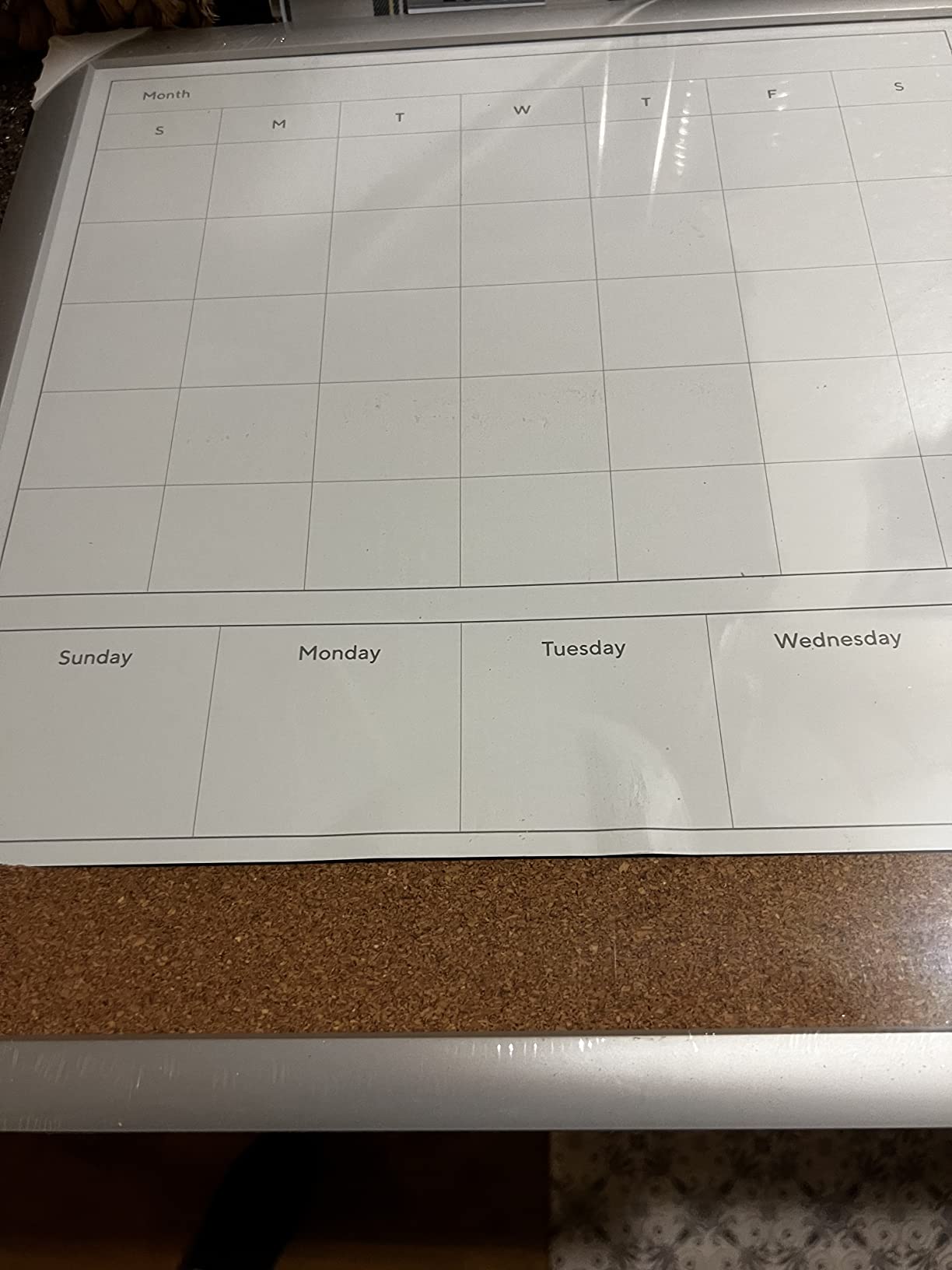 U Brands Magnetic Dry Erase 4-in-1 Calendar White Board, 24