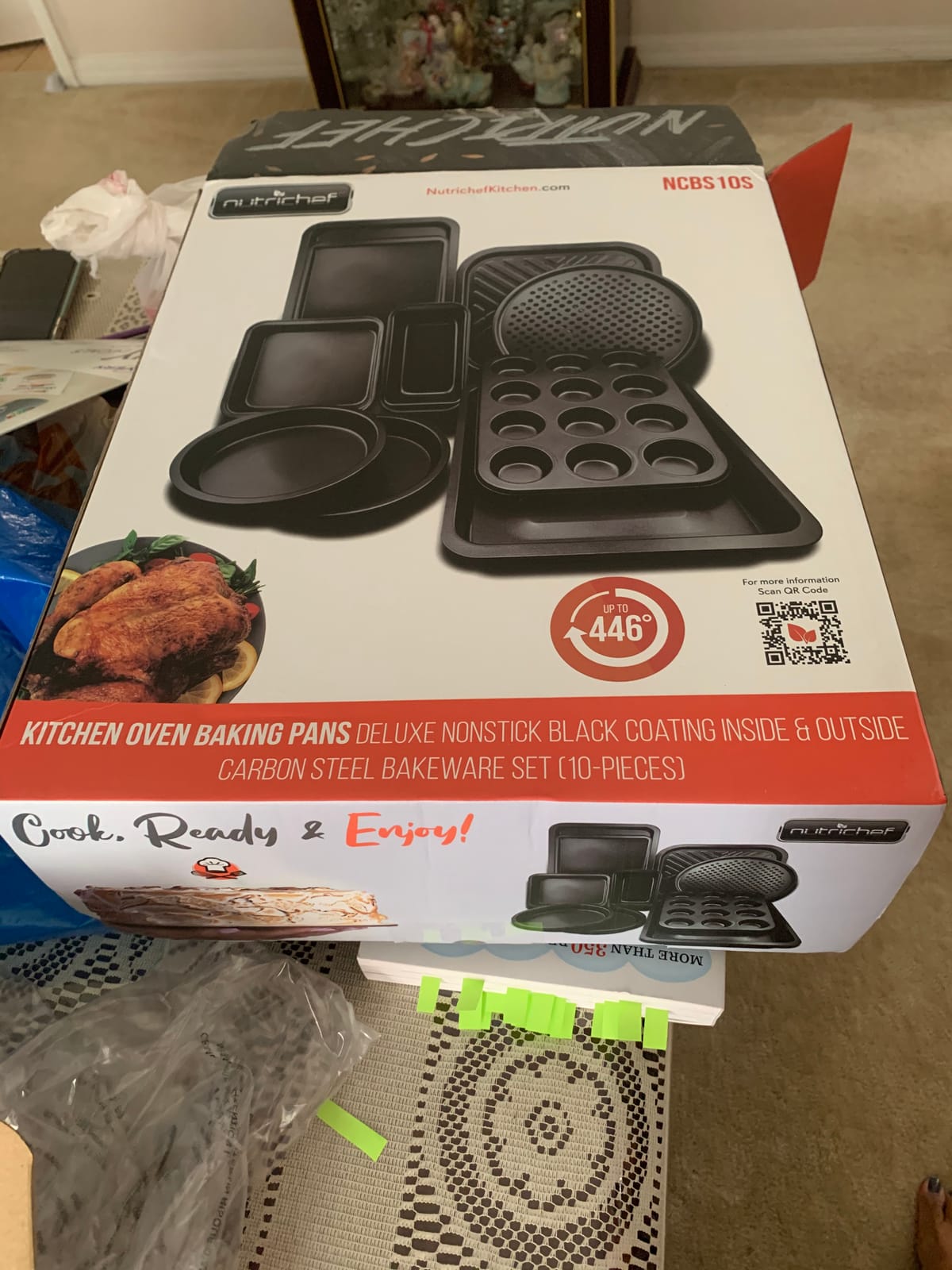 NutriChef 10-Piece Non-Stick Baking Set – Heavy-Duty Carbon Steel Bakeware Set w/ Cookie Sheets, Muffin Pan, Roasting Pan, Cake Pan, Baking Tray, Pizza Pan – Effortless Food Release & Easy Cleanup customer photo 2