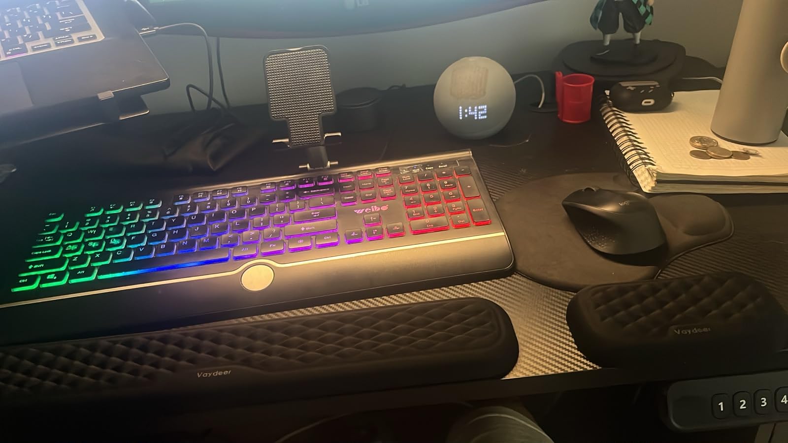 Vaydeer Wrist Rest for Keyboard and Mouse, Computer Ergonomic Wrist Support Pad, Soft Memory Foam Arm Cushion for Desk, Palm Hand Office Laptop Typing customer photo 1