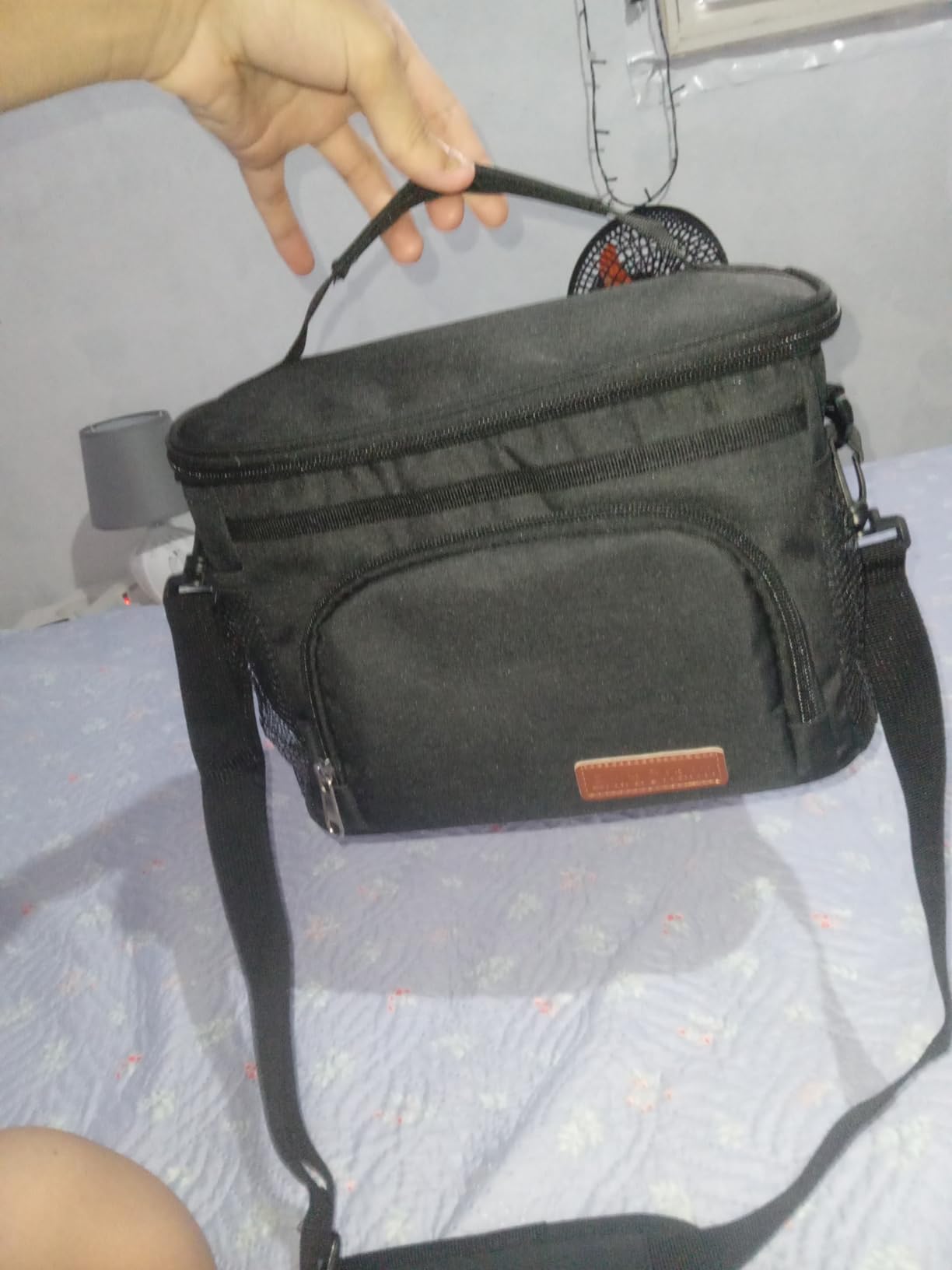 ExtraCharm Insulated Lunch Bag for Women/Men - Reusable Lunch Box for Office Picnic Hiking Beach - Leakproof Cooler Tote Bag Organizer with Adjustable Shoulder Strap for Adults - Black customer photo 1