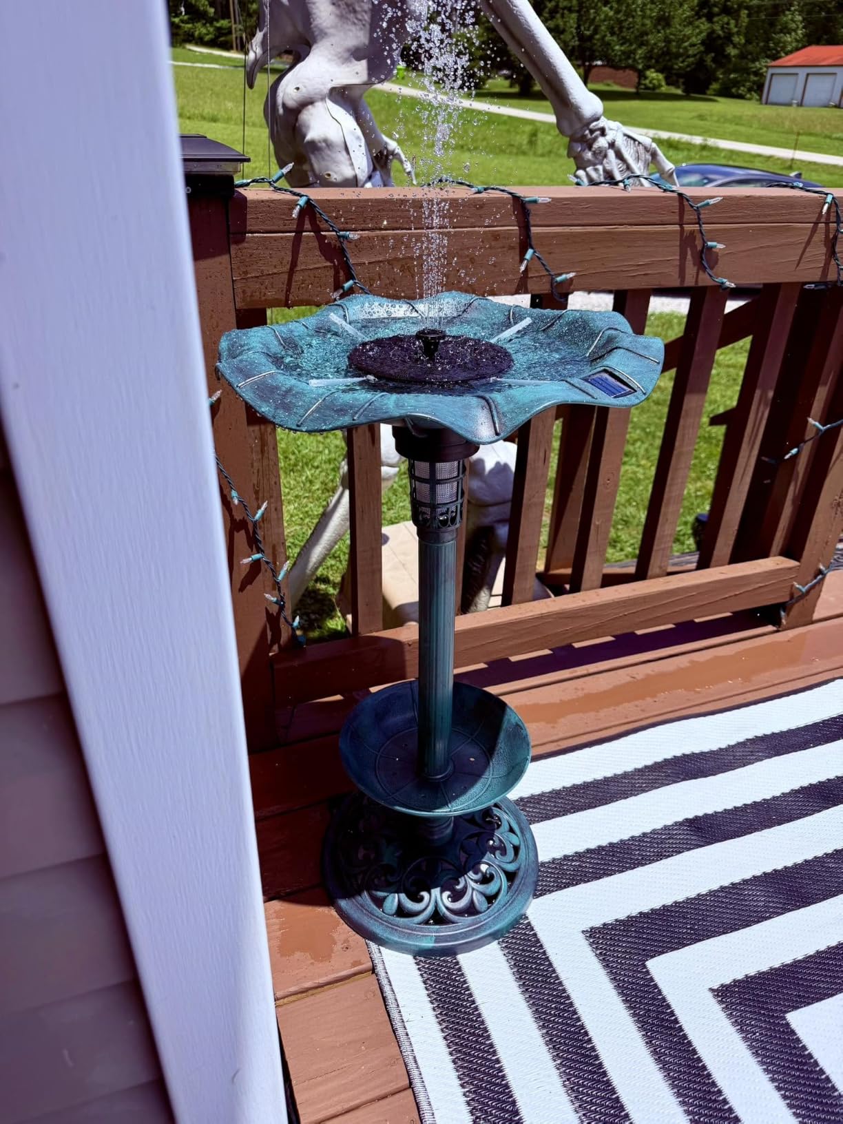 Best Choice Products Bird Bath W/Solar Light & Planter - Green customer photo 1