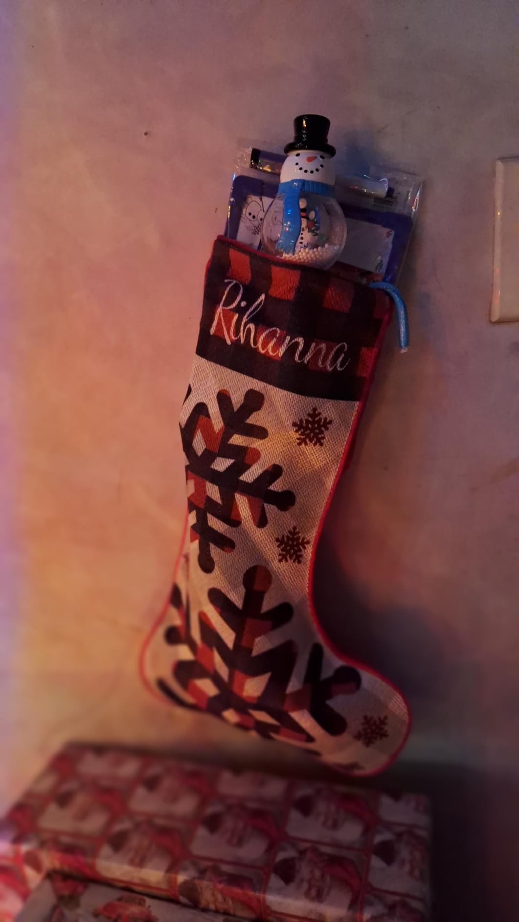 Let's Make Memories Personalized Christmas Stocking - Rustic Christmas Decor - Customize with Your Name - Stockings for Family - 19