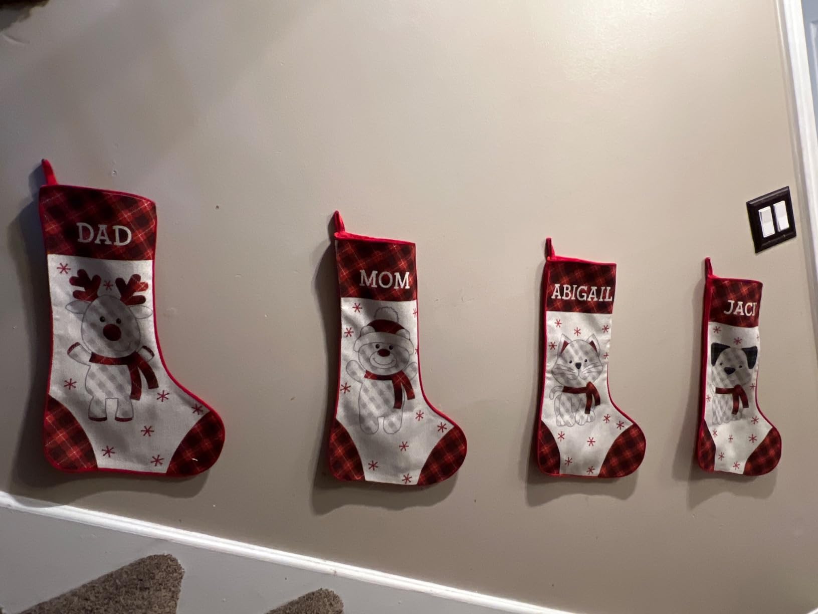 Let's Make Memories Personalized Christmas Stocking - Rustic Christmas Decor - Customize with Your Name - Stockings for Family - 19
