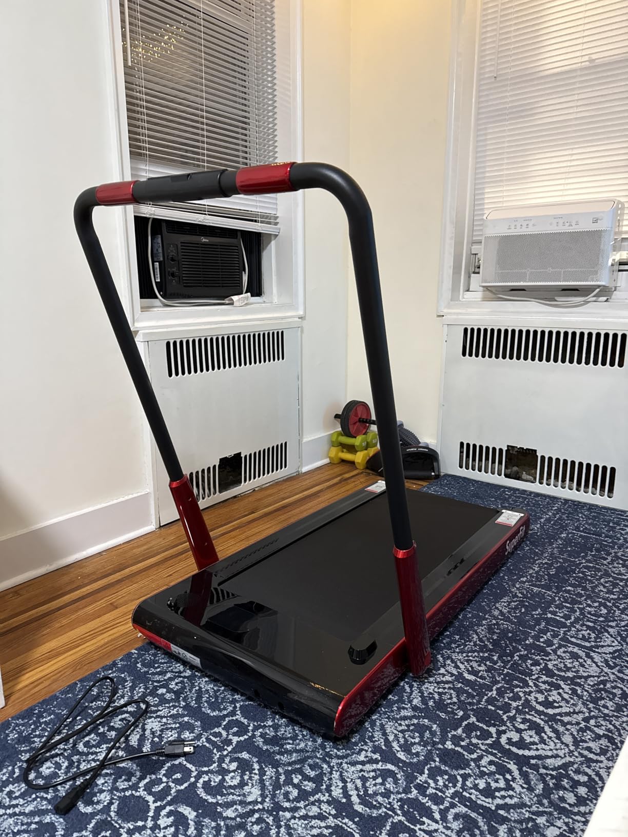 Goplus 2 in 1 Folding Treadmill, 2.25HP Under Desk Electric Superfit Treadmill, Installation-Free with APP Control, Remote Control, Bluetooth Speaker, LED Display, Walking for Home customer photo 2