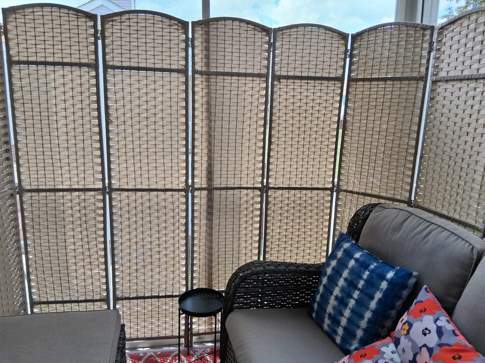 Sorbus Foldable Room Divider, Mesh Privacy Screen (8 Panel, Black) customer photo 2