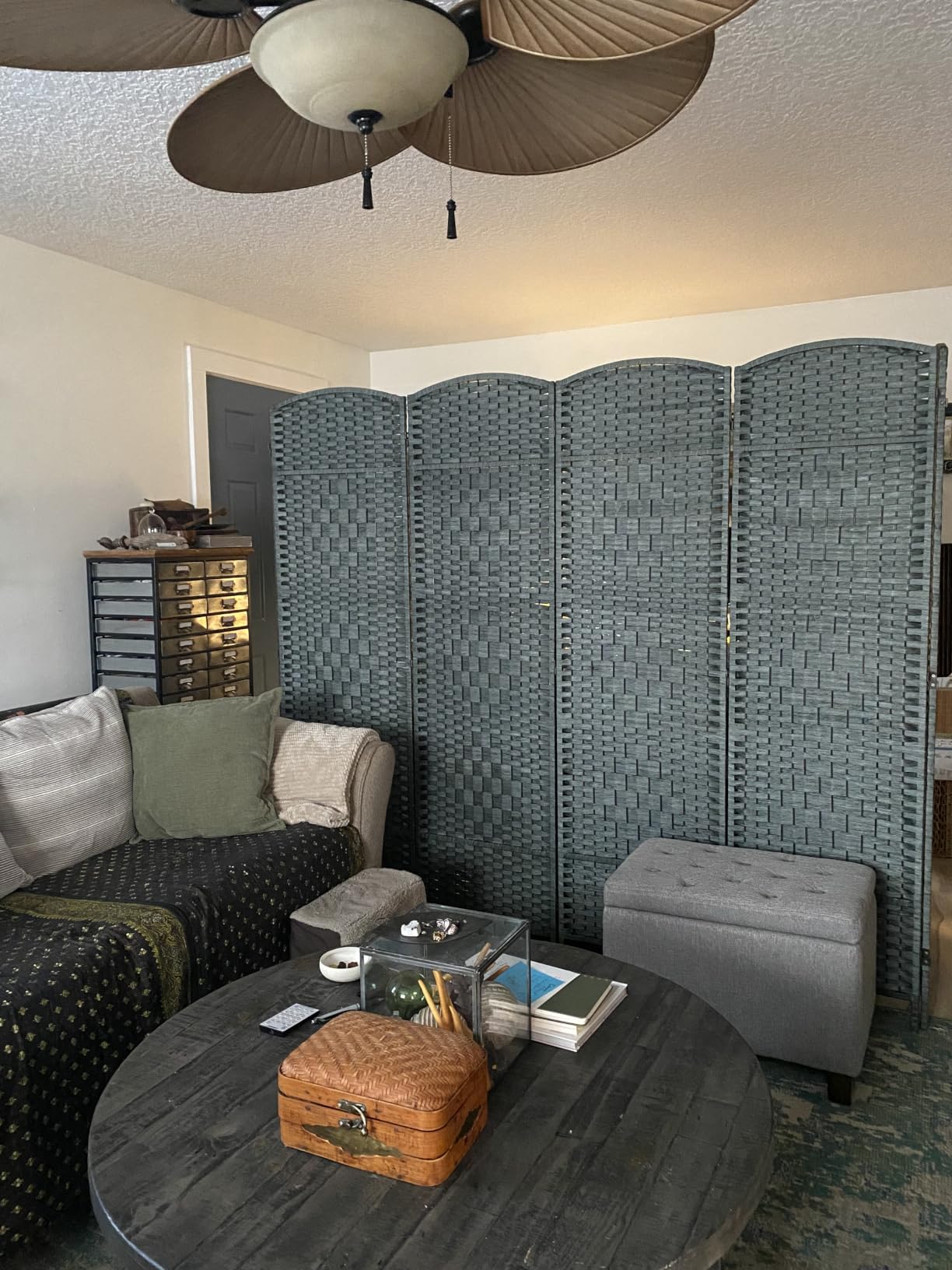 JOSTYLE Rattan Room Divider, 4-Panel Folding Privacy Screen 6ft. Extra Wide customer photo 2