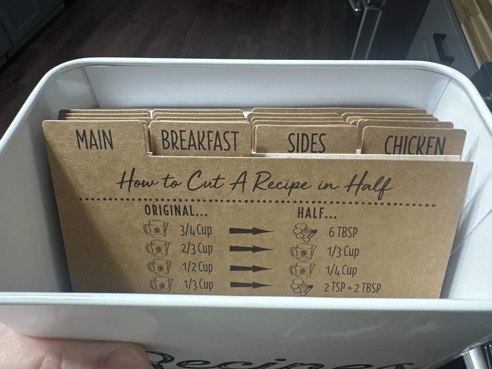 AuldHome Design Rustic White Recipe Box; Enamel Farmhouse Recipe Holder and Organizer for 4 x 6 Inch Recipe Cards customer photo 1