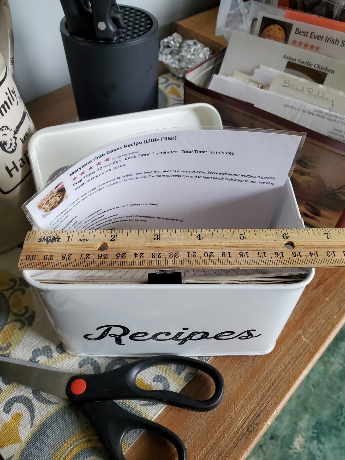 AuldHome Design Rustic White Recipe Box; Enamel Farmhouse Recipe Holder and Organizer for 4 x 6 Inch Recipe Cards customer photo 2