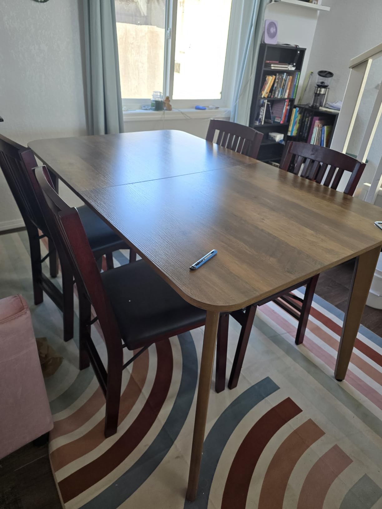 VASAGLE Folding Dining Table, Kitchen Table | Drop Leaf Extendable Table for Small Spaces, Seats 2-4 People, Industrial, Rustic Brown and Black UKDT077B01 customer photo 1