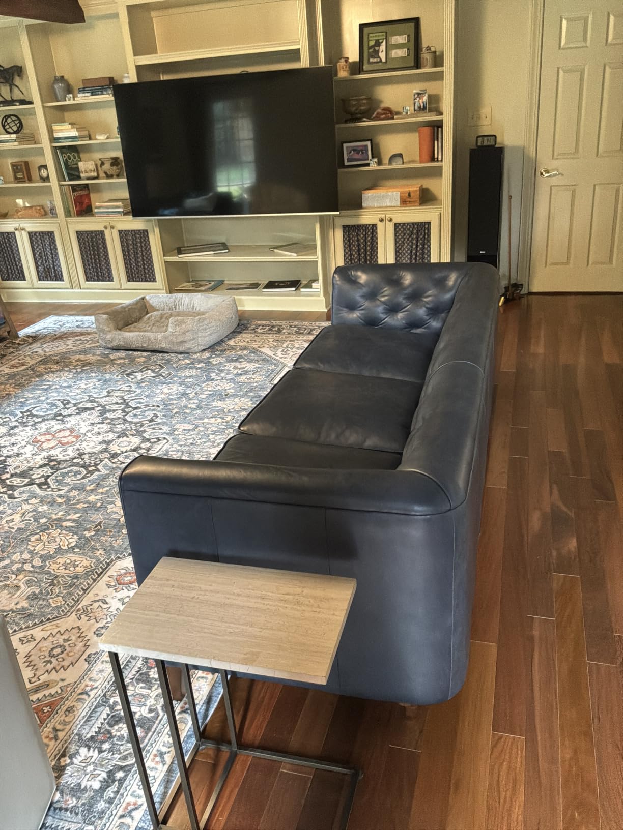 POLY & BARK Essex 89” Full-Grain Italian Leather Sofa – Tufted Back, Feather-Down Comfort, Solid Wood Frame, Cognac Tan customer photo 2