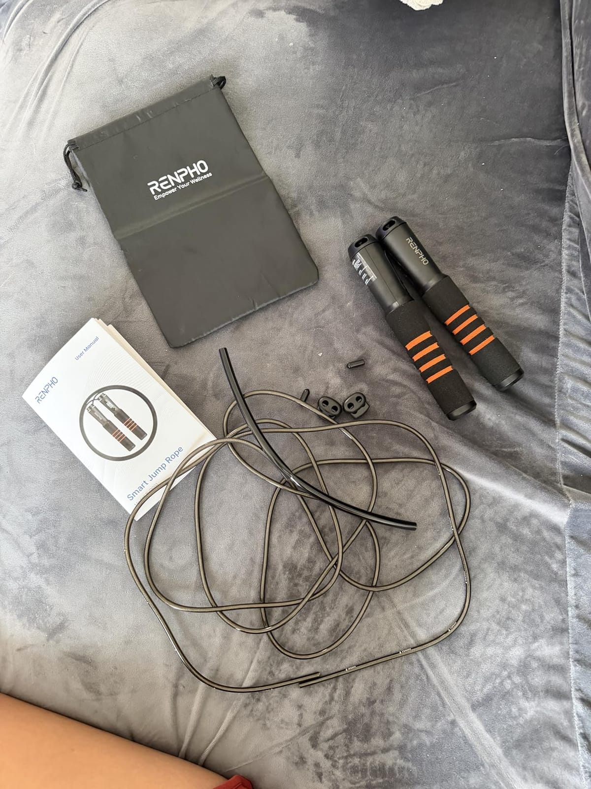 RENPHO Smart Jump Rope with Counter, App Data Tracking, LCD Display | App Data Storage & Analysis, Tangle-Free Design, Adjustable Workout Rope, Fitness Training for Crossfit, Gym & MMA customer photo 2