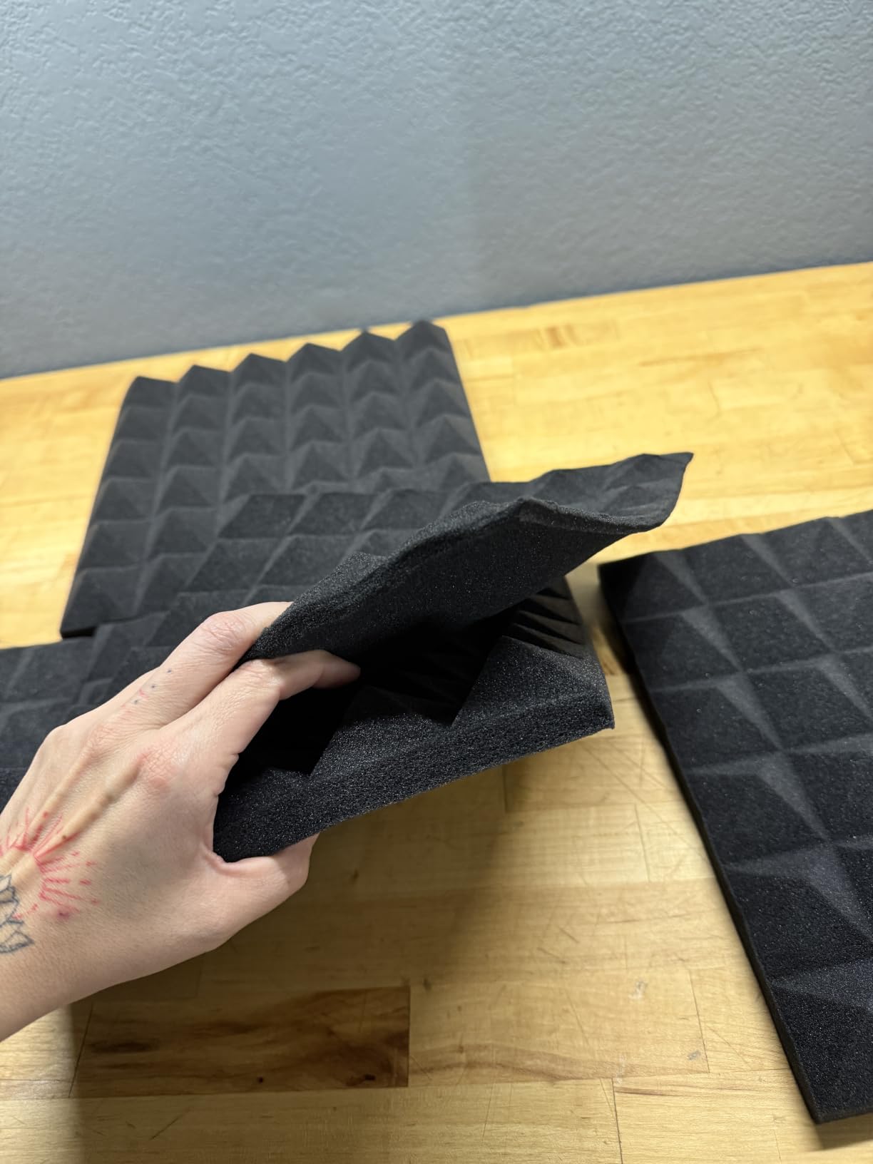 24 Pack 2” Thick Pyramid Acoustic Foam, Sound Proof Foam Panels for Walls customer photo 2