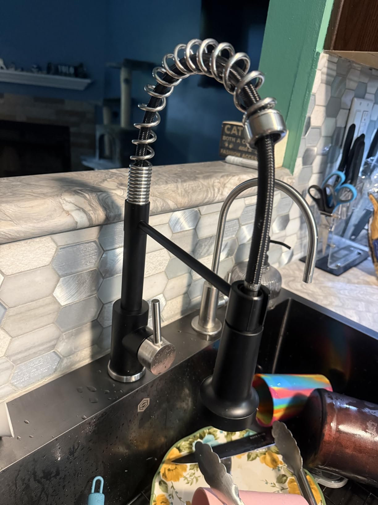 DJS Kitchen Sink Faucet with Pull Down Sprayer Single Handle Matte Black customer photo 1