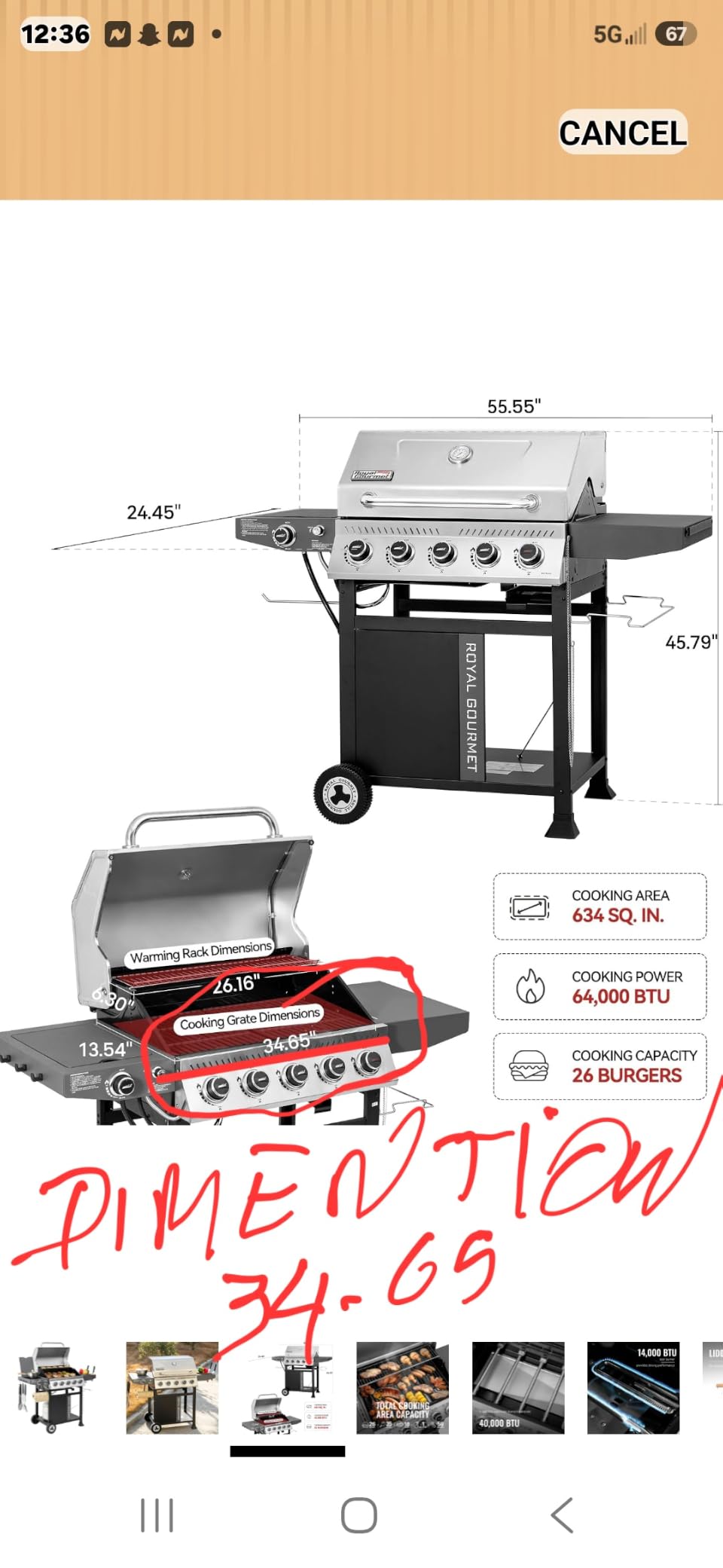 Royal Gourmet 4-Burner Propane Gas Grill with Warming Rack, Black & Silver customer photo 1
