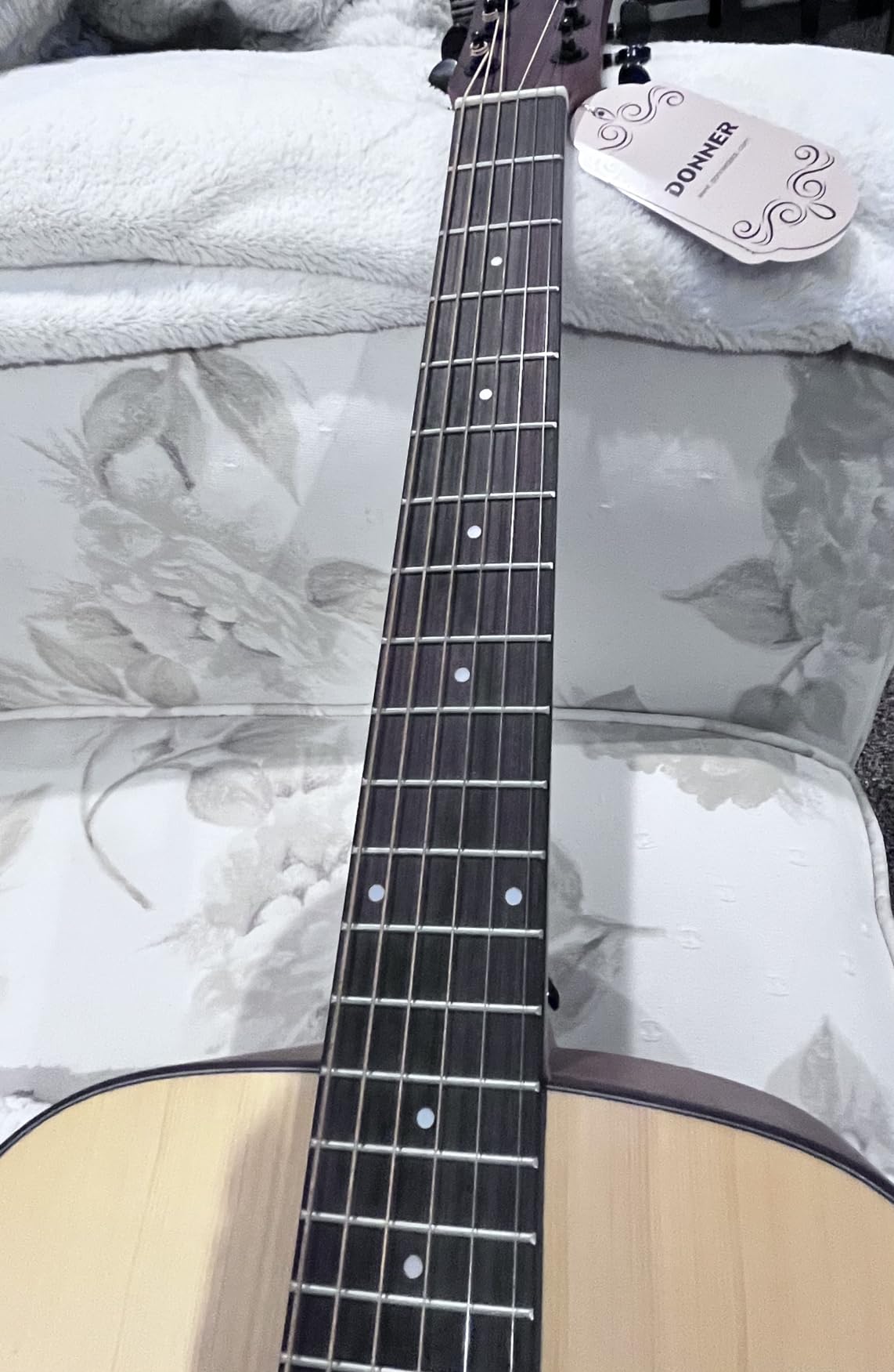 Donner Acoustic Guitar for Beginner Adult 40 Inch Cutaway Acustica Guitarra Bundle Kit with Pickup Online Lesson Bag Tuner Capo Strap Mini Jumbo Travel Teen Right Hand Black Brown DAJ-110CD customer photo 1