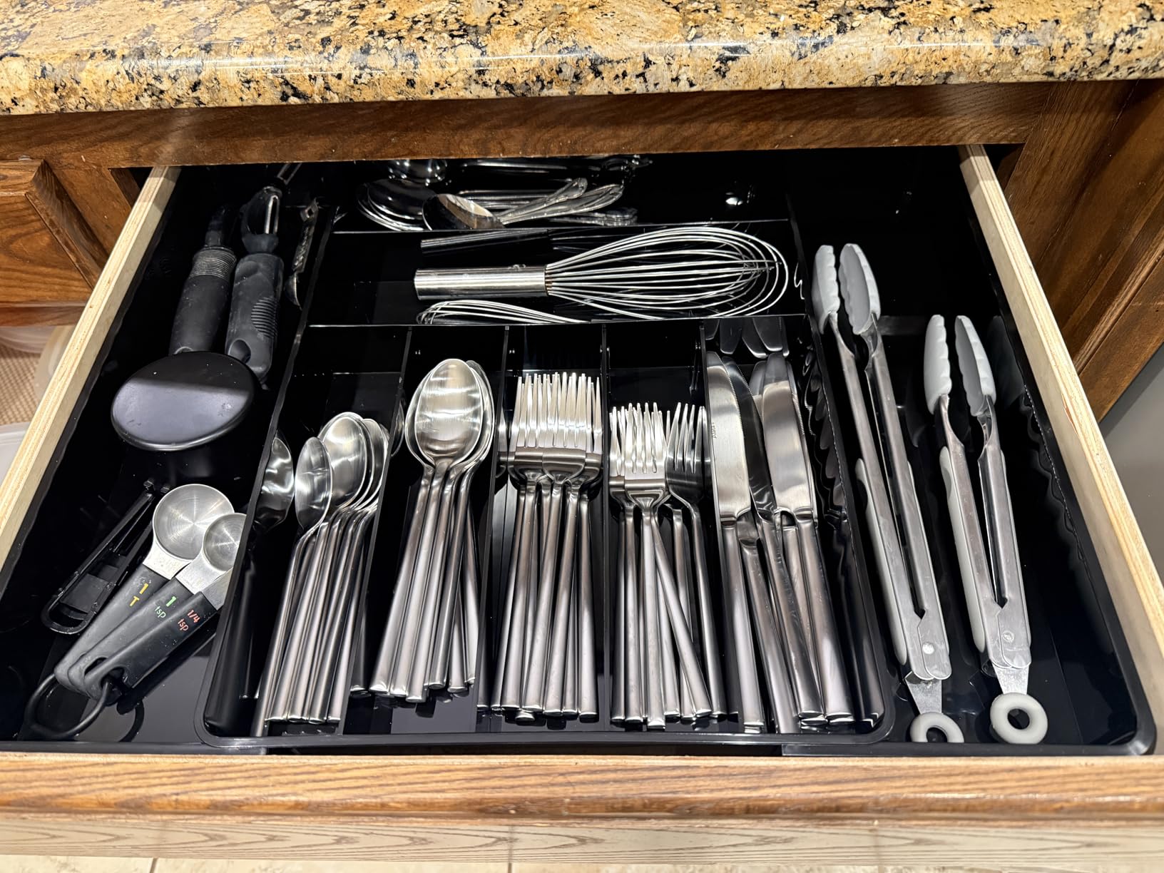Simple Houseware Expandable Kitchen Drawer Flatware Organizer, White customer photo 2