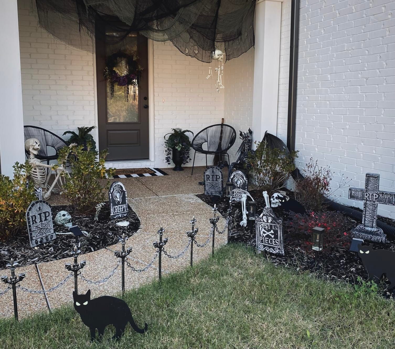 Anditoy 6 Pack Halloween Black Cat Yard Signs with Stakes Scary Silhouette Halloween Decorations for Outdoor Yard Lawn Garden Halloween Decor customer photo 1