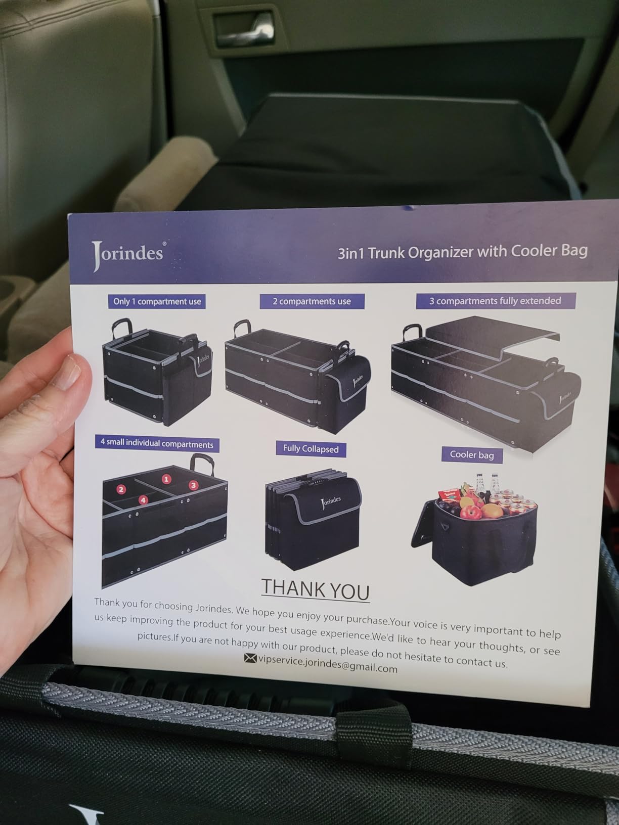 Collapsible Trunk Organizer and Storage for Car with Leak proof Cooler Bag customer photo 1