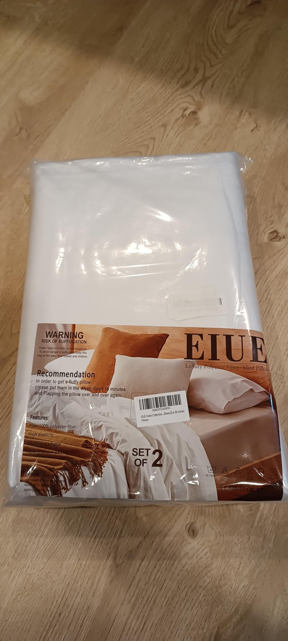 EIUE Hotel Collection Bed Pillows for Sleeping 2 Pack Queen Size, Pillows for Side and Back Sleepers, Super Soft Down Alternative Microfiber Filled Pillows, 20 x 30 Inches customer photo 1