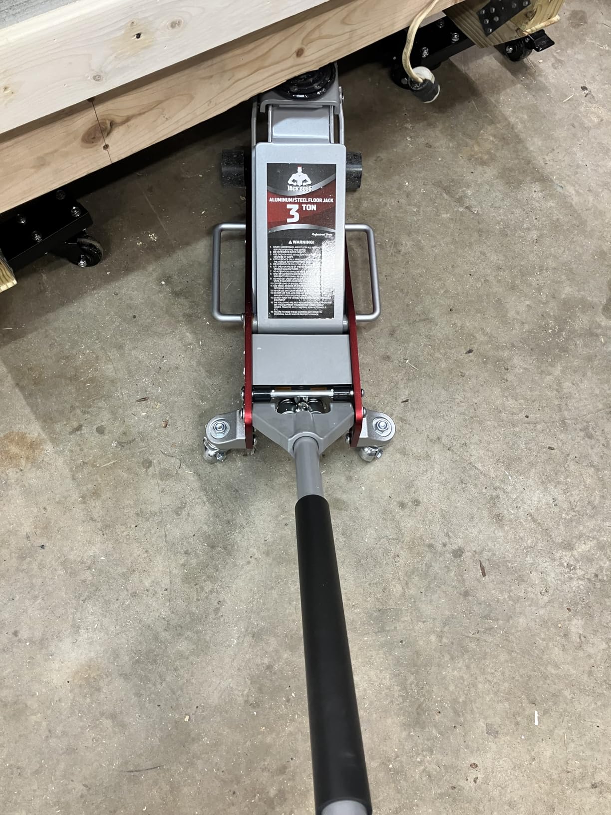 Jack Boss 3 Ton Low Profile, Aluminum and Steel Racing Floor Jack with Dual Pistons Quick Lift Pump, 1.5X Overload Tested for Safety, Sport Utility Vehicle, Lifting Range 3-15/16