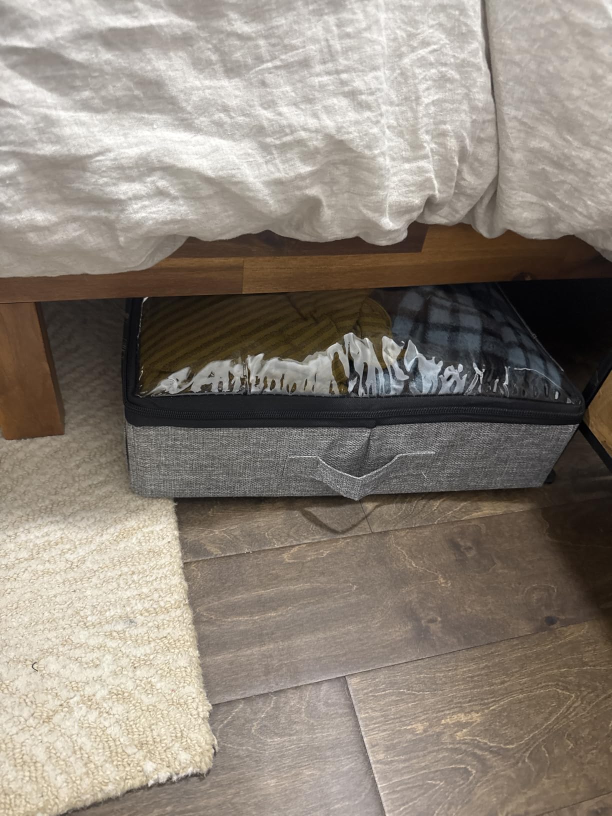 2-Pack Under Bed Storage Containers, 4.5 Inches Tall Clothes Storage, Grey customer photo 2