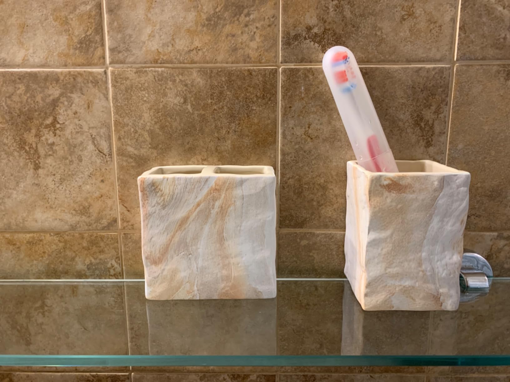 RQYIXI Ceramic 4-Piece Bathroom Accessories Set,White customer photo 1